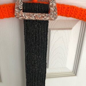 Elegant Black and Orange Woven Belt
